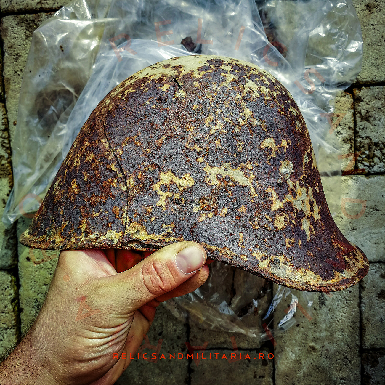 Rust removal from a ww2 helmet