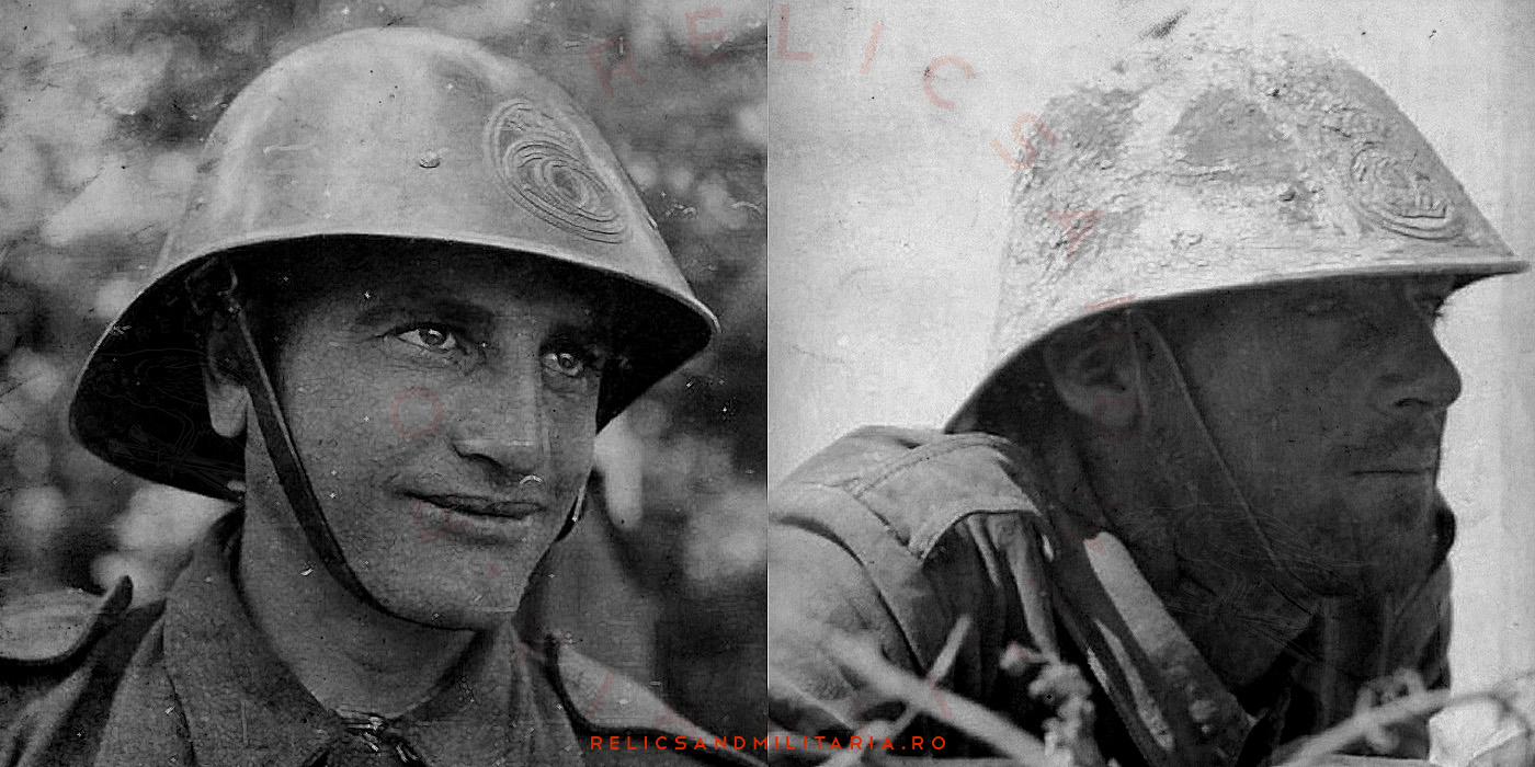 Romanian Soldiers wearing the Dutch m34 steel helmet in ww2