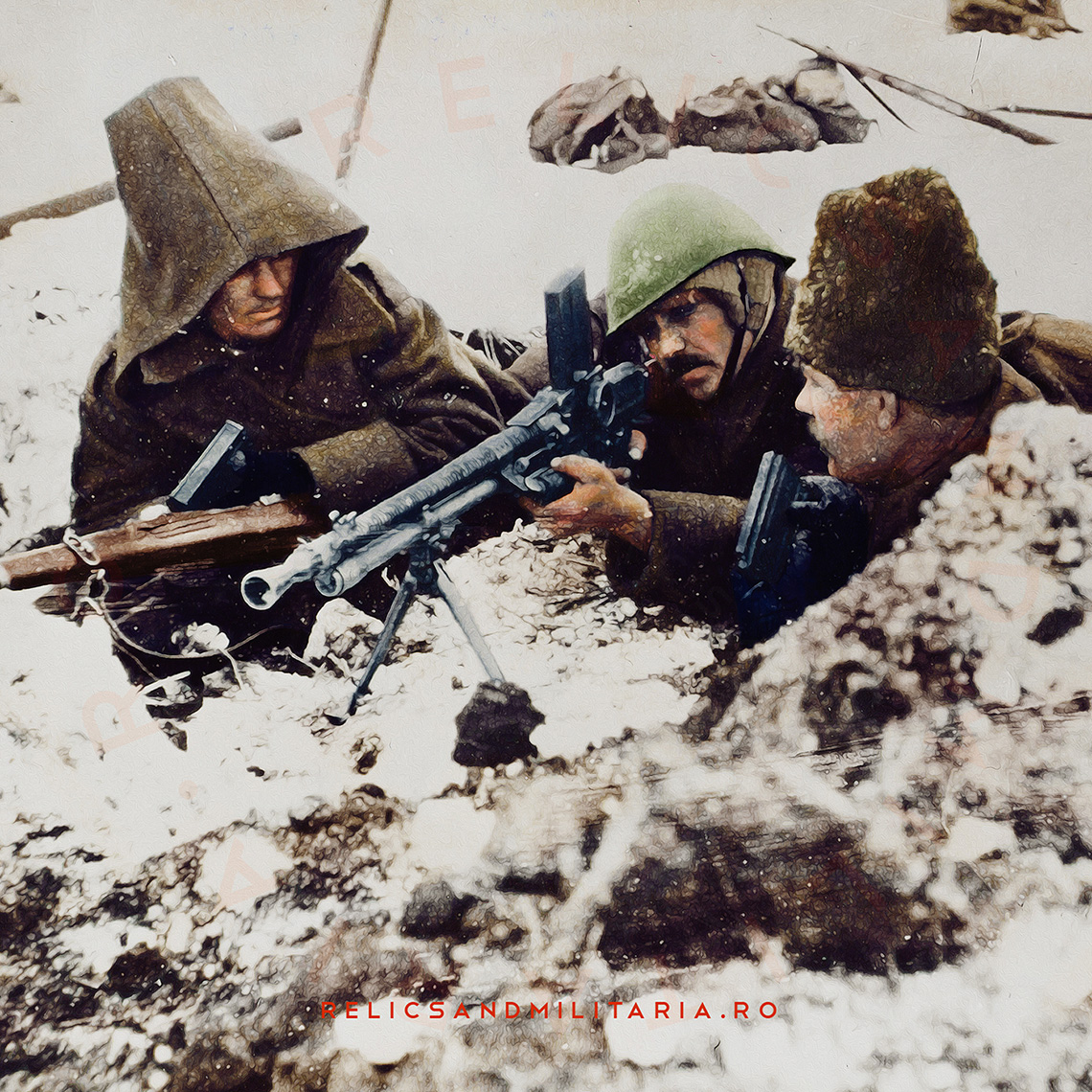 Romanian Army Soldiers shot ZB vz. 26 Machine gun in WW2