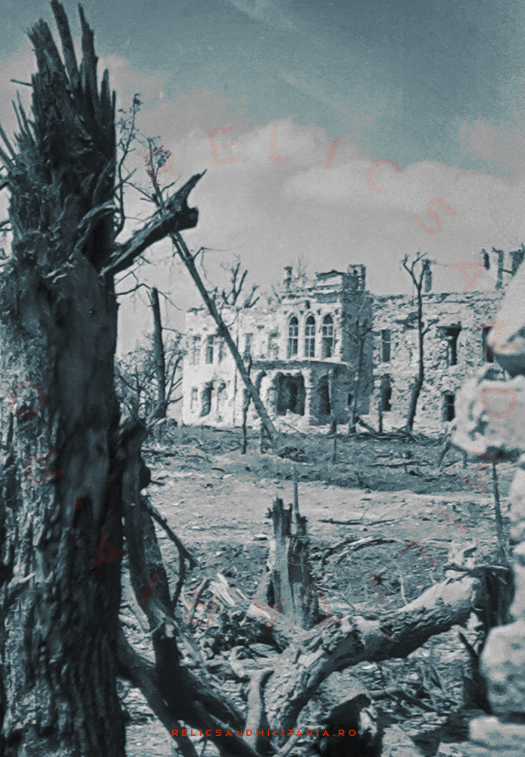 Destroyed Stanca Castle where Wehrmacht 79 Infanterie Division fought in 1944 in Rumanien Jassy