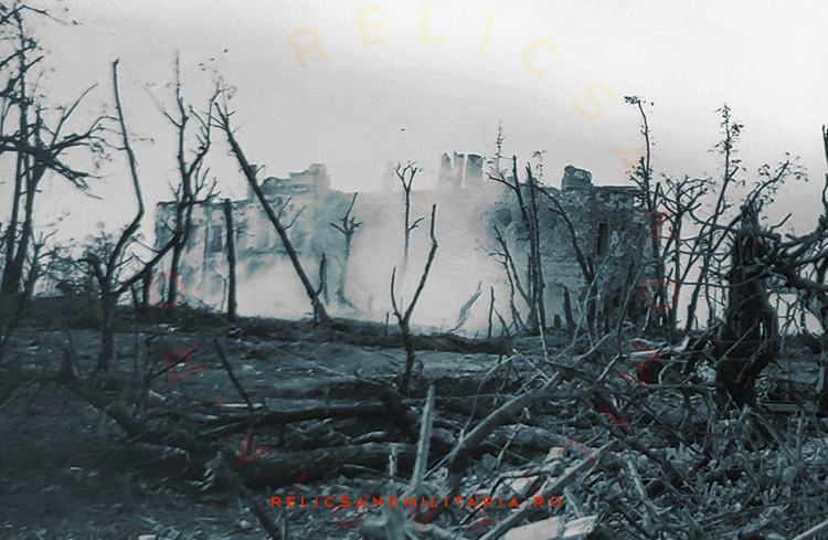 Destroyed Stanca Castle where Wehrmacht 79 Infanterie Division fought in 1944 in Rumanien Jassy