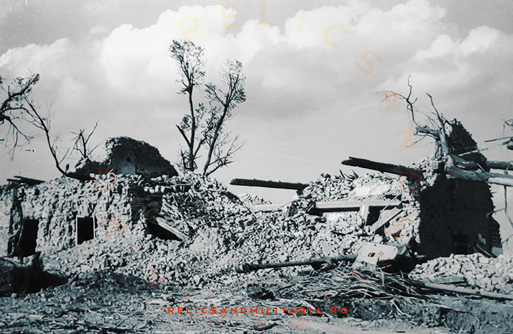 Destroyed Stanca Castle where Wehrmacht 79 Infanterie Division fought in 1944 in Rumanien Jassy